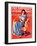 "Woman in Chair," Saturday Evening Post Cover, September 1, 1934-F. Sands Brunner-Framed Giclee Print