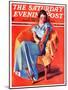 "Woman in Chair," Saturday Evening Post Cover, September 1, 1934-F. Sands Brunner-Mounted Giclee Print