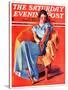 "Woman in Chair," Saturday Evening Post Cover, September 1, 1934-F. Sands Brunner-Stretched Canvas