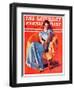 "Woman in Chair," Saturday Evening Post Cover, September 1, 1934-F. Sands Brunner-Framed Giclee Print