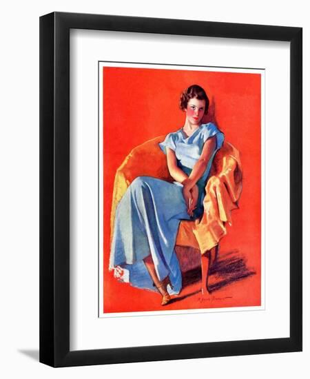 "Woman in Chair,"September 1, 1934-F. Sands Brunner-Framed Giclee Print