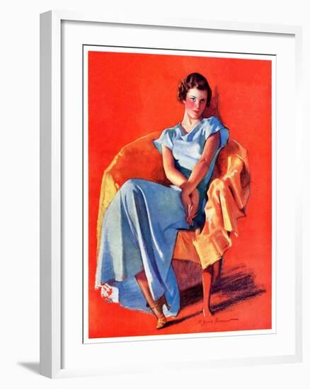 "Woman in Chair,"September 1, 1934-F. Sands Brunner-Framed Giclee Print