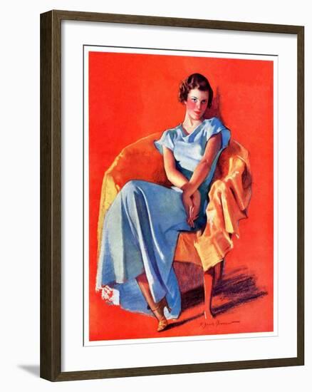 "Woman in Chair,"September 1, 1934-F. Sands Brunner-Framed Giclee Print