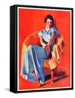 "Woman in Chair,"September 1, 1934-F. Sands Brunner-Framed Stretched Canvas