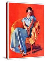 "Woman in Chair,"September 1, 1934-F. Sands Brunner-Stretched Canvas