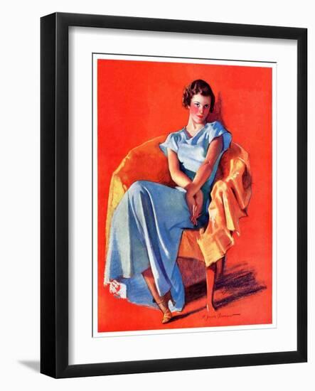 "Woman in Chair,"September 1, 1934-F. Sands Brunner-Framed Giclee Print