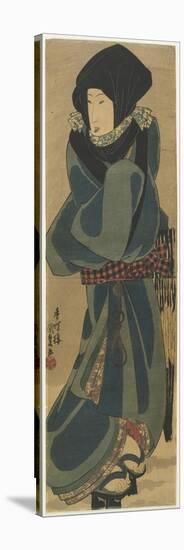Woman in Cloak and Hood, C. 1830-1844-Utagawa Kunisada-Stretched Canvas