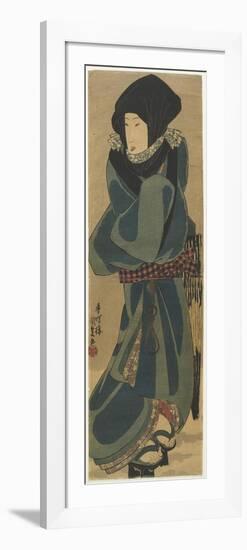 Woman in Cloak and Hood, C. 1830-1844-Utagawa Kunisada-Framed Premium Giclee Print