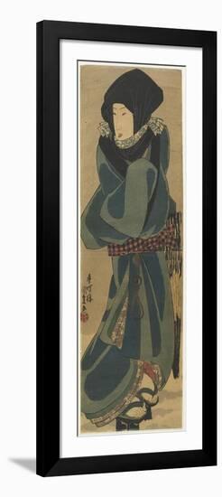 Woman in Cloak and Hood, C. 1830-1844-Utagawa Kunisada-Framed Giclee Print