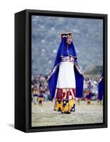 Woman in Costume for Inti Raimi Festival of the Incas, Cusco, Peru-Jim Zuckerman-Framed Stretched Canvas