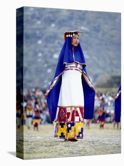 Woman in Costume for Inti Raimi Festival of the Incas, Cusco, Peru-Jim Zuckerman-Stretched Canvas