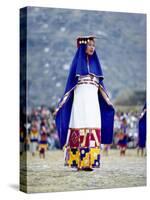 Woman in Costume for Inti Raimi Festival of the Incas, Cusco, Peru-Jim Zuckerman-Stretched Canvas