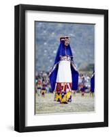 Woman in Costume for Inti Raimi Festival of the Incas, Cusco, Peru-Jim Zuckerman-Framed Premium Photographic Print