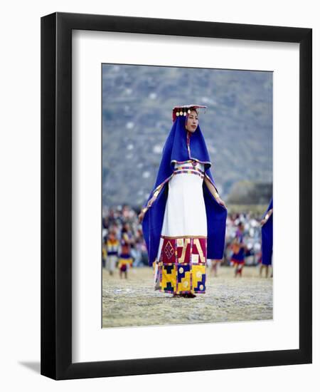 Woman in Costume for Inti Raimi Festival of the Incas, Cusco, Peru-Jim Zuckerman-Framed Premium Photographic Print