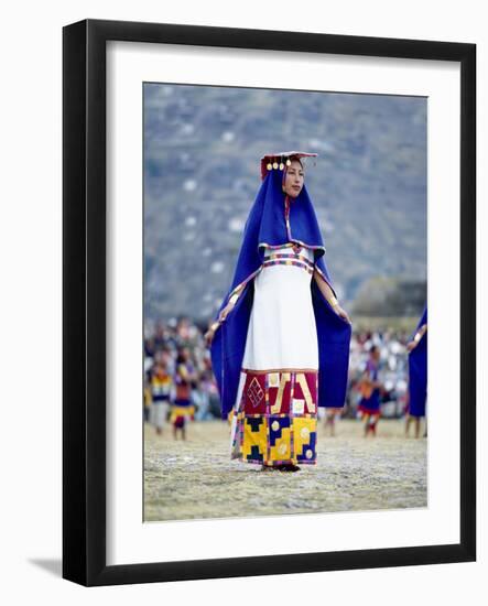 Woman in Costume for Inti Raimi Festival of the Incas, Cusco, Peru-Jim Zuckerman-Framed Photographic Print