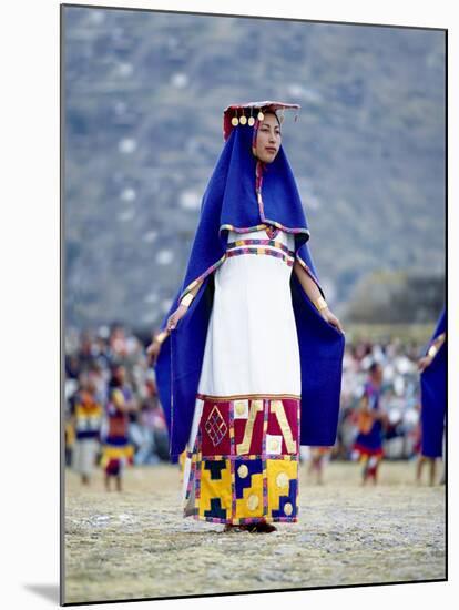 Woman in Costume for Inti Raimi Festival of the Incas, Cusco, Peru-Jim Zuckerman-Mounted Photographic Print