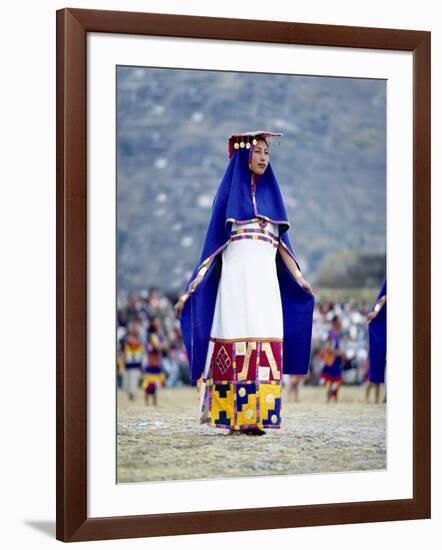 Woman in Costume for Inti Raimi Festival of the Incas, Cusco, Peru-Jim Zuckerman-Framed Photographic Print