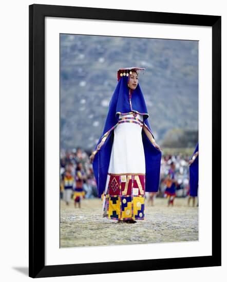 Woman in Costume for Inti Raimi Festival of the Incas, Cusco, Peru-Jim Zuckerman-Framed Photographic Print