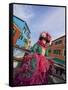 Woman in Costume For the Annual Carnival Festival, Burano Island, Venice, Italy-Jim Zuckerman-Framed Stretched Canvas