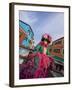 Woman in Costume For the Annual Carnival Festival, Burano Island, Venice, Italy-Jim Zuckerman-Framed Photographic Print