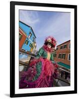 Woman in Costume For the Annual Carnival Festival, Burano Island, Venice, Italy-Jim Zuckerman-Framed Photographic Print