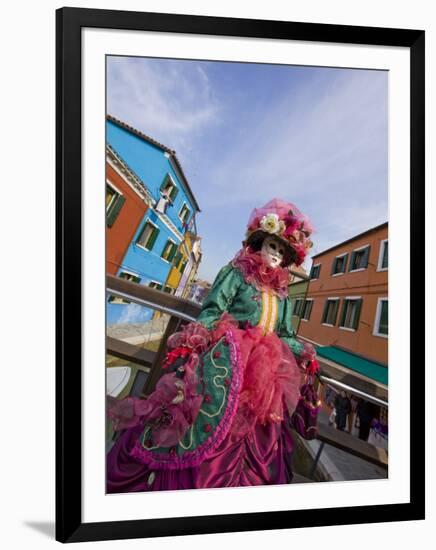 Woman in Costume For the Annual Carnival Festival, Burano Island, Venice, Italy-Jim Zuckerman-Framed Photographic Print