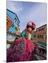 Woman in Costume For the Annual Carnival Festival, Burano Island, Venice, Italy-Jim Zuckerman-Mounted Photographic Print