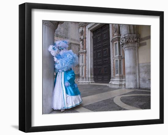 Woman in Costume For the Annual Carnival Festival, Burano Island, Venice, Italy-Jim Zuckerman-Framed Photographic Print