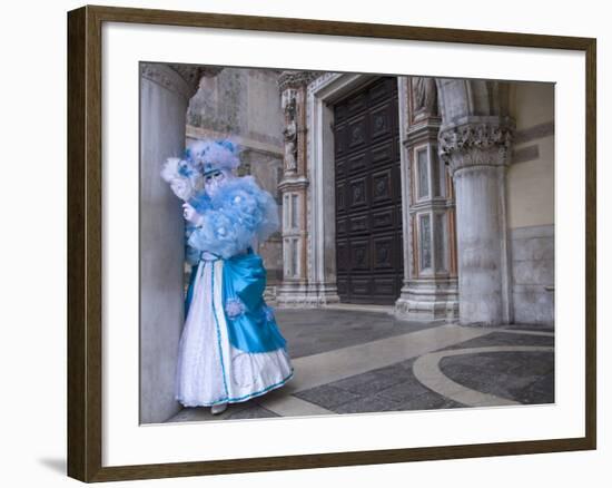 Woman in Costume For the Annual Carnival Festival, Burano Island, Venice, Italy-Jim Zuckerman-Framed Photographic Print