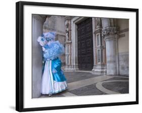 Woman in Costume For the Annual Carnival Festival, Burano Island, Venice, Italy-Jim Zuckerman-Framed Photographic Print