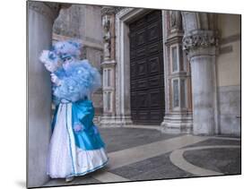 Woman in Costume For the Annual Carnival Festival, Burano Island, Venice, Italy-Jim Zuckerman-Mounted Photographic Print