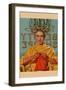 Woman in Curlers Knits-Home Arts-Framed Art Print