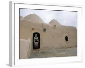 Woman in Doorway of a 200 Year Old Beehive House in the Desert, Ebla Area, Syria, Middle East-Alison Wright-Framed Photographic Print