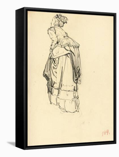 Woman in Dress from Behind, C. 1872-1875-Ilya Efimovich Repin-Framed Stretched Canvas