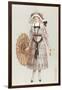 Woman in Droopy Hat, Fashion Illustration-null-Framed Art Print