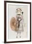 Woman in Droopy Hat, Fashion Illustration-null-Framed Art Print