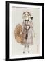 Woman in Droopy Hat, Fashion Illustration-null-Framed Art Print