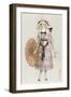 Woman in Droopy Hat, Fashion Illustration-null-Framed Art Print