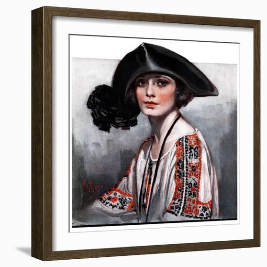 "Woman in Embroidered Blouse,"May 5, 1923-Neysa Mcmein-Framed Giclee Print