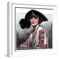 "Woman in Embroidered Blouse,"May 5, 1923-Neysa Mcmein-Framed Giclee Print