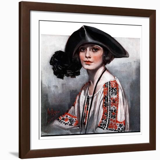 "Woman in Embroidered Blouse,"May 5, 1923-Neysa Mcmein-Framed Giclee Print