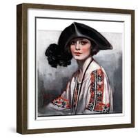 "Woman in Embroidered Blouse,"May 5, 1923-Neysa Mcmein-Framed Premium Giclee Print