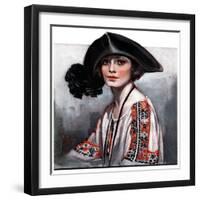 "Woman in Embroidered Blouse,"May 5, 1923-Neysa Mcmein-Framed Premium Giclee Print