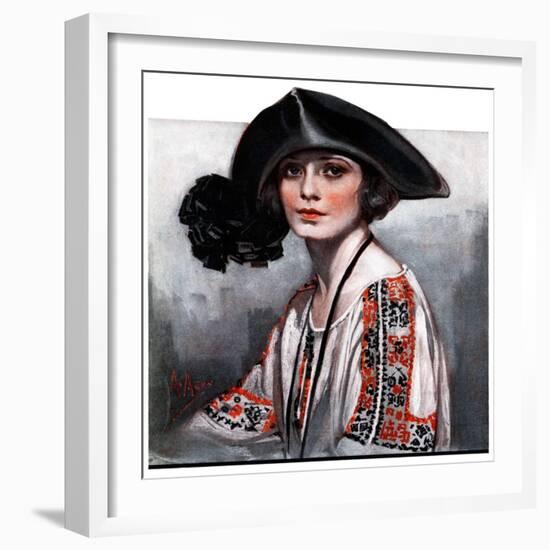 "Woman in Embroidered Blouse,"May 5, 1923-Neysa Mcmein-Framed Premium Giclee Print