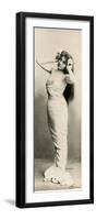 Woman in evening dress,retro postcard-French School-Framed Photographic Print