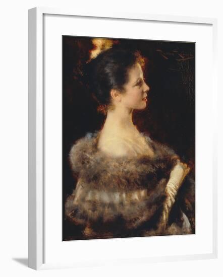 Woman in Evening Gown-Romà Ribera-Framed Giclee Print