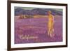 Woman in Field of Purple Flowers, California-null-Framed Premium Giclee Print