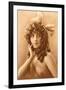 Woman in Filmy Wrap with Bow-null-Framed Art Print