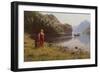 Woman in Fjord Landscape-Hans Andreas Dahl-Framed Giclee Print