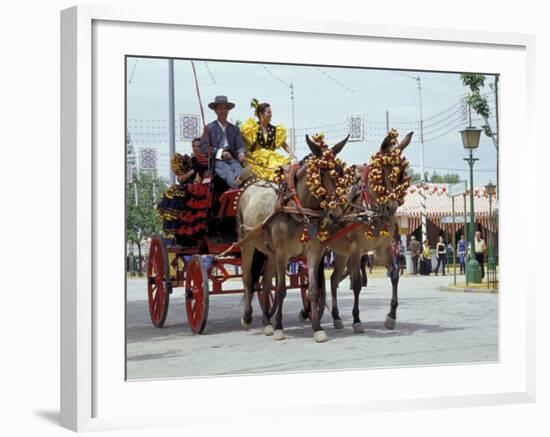 Woman in Flamenco Dress in Parade at Feria de Abril, Sevilla, Spain-Merrill Images-Framed Photographic Print